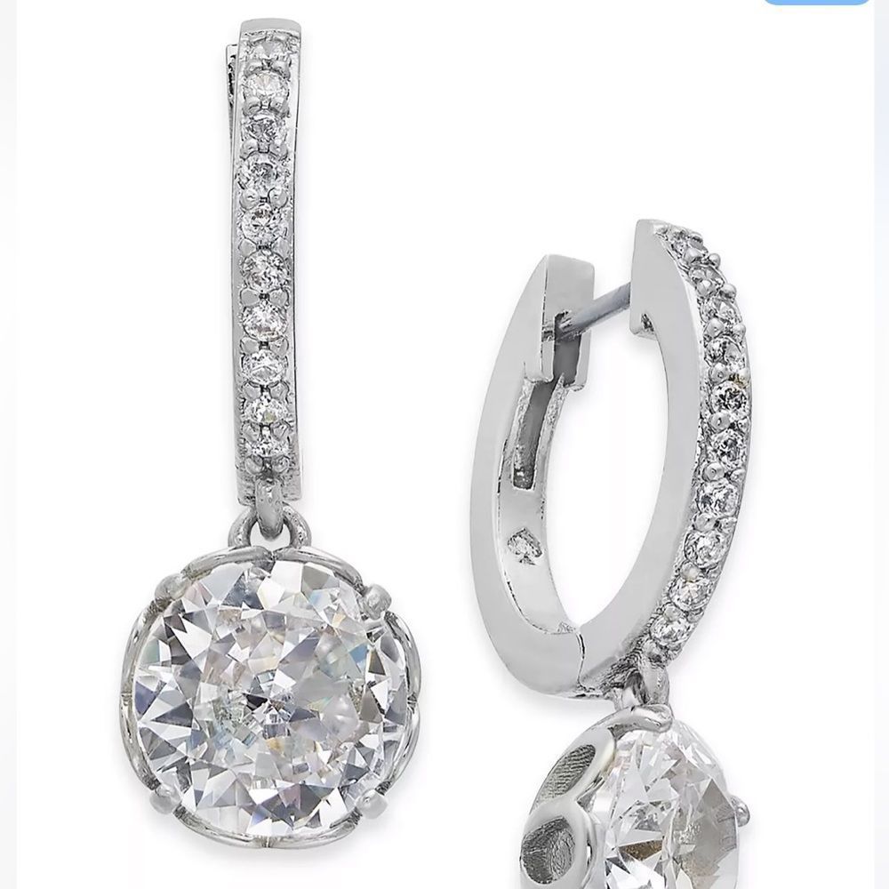 Kate Spade In a Flash Clear/Silver Cubic Zirconia Earrings NWT
